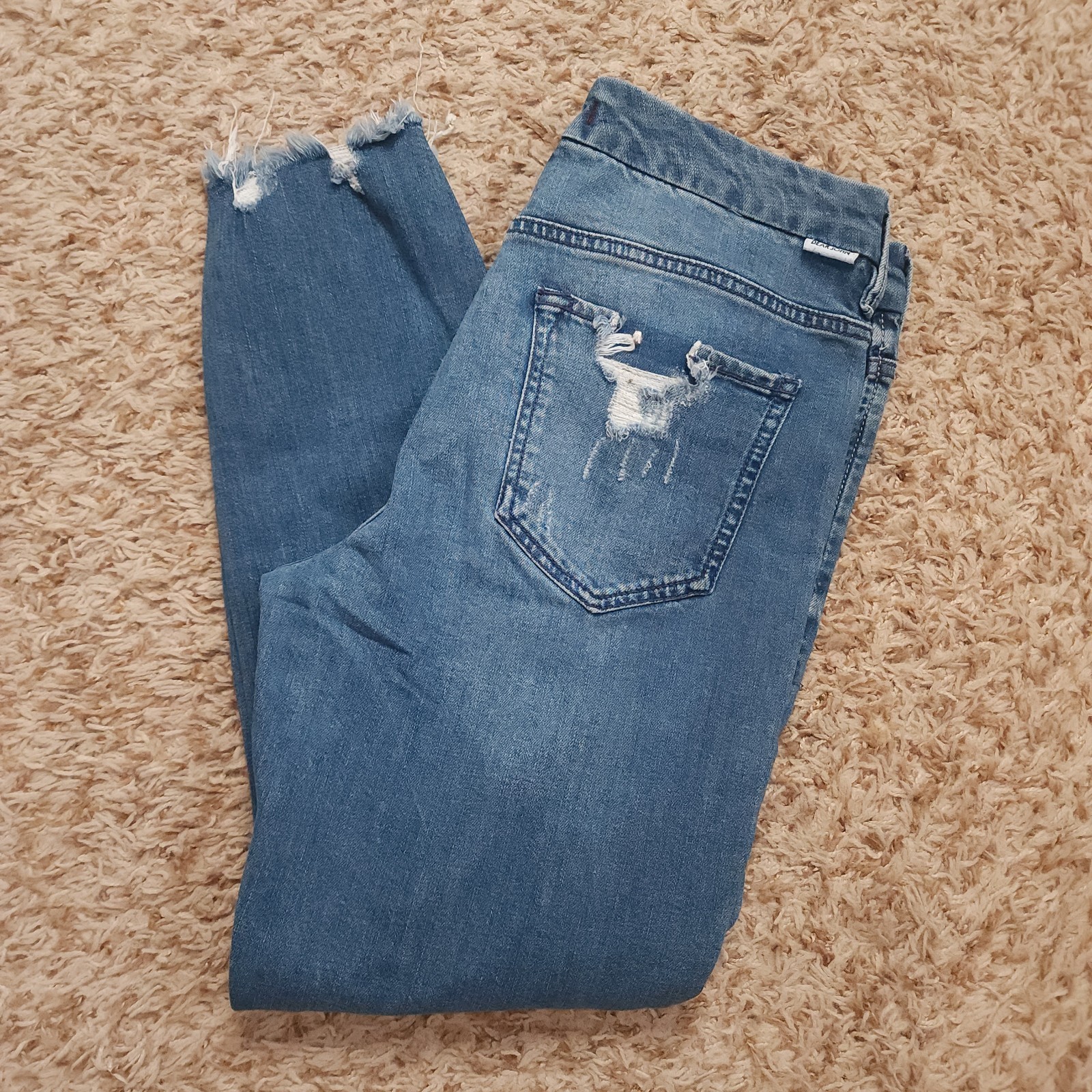 Dear John Womens 27 Skinny Ankle Mid-Rise Denim Blue Jeans