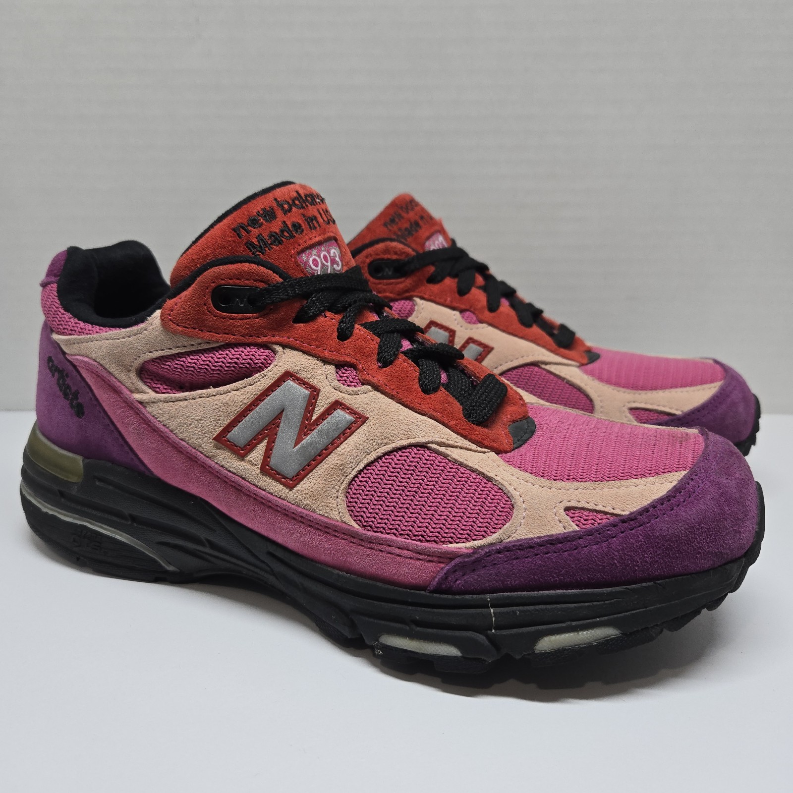 Custom New Balance 993 Made In USA US993W1 Pink Red Purple Men Size 8.5
