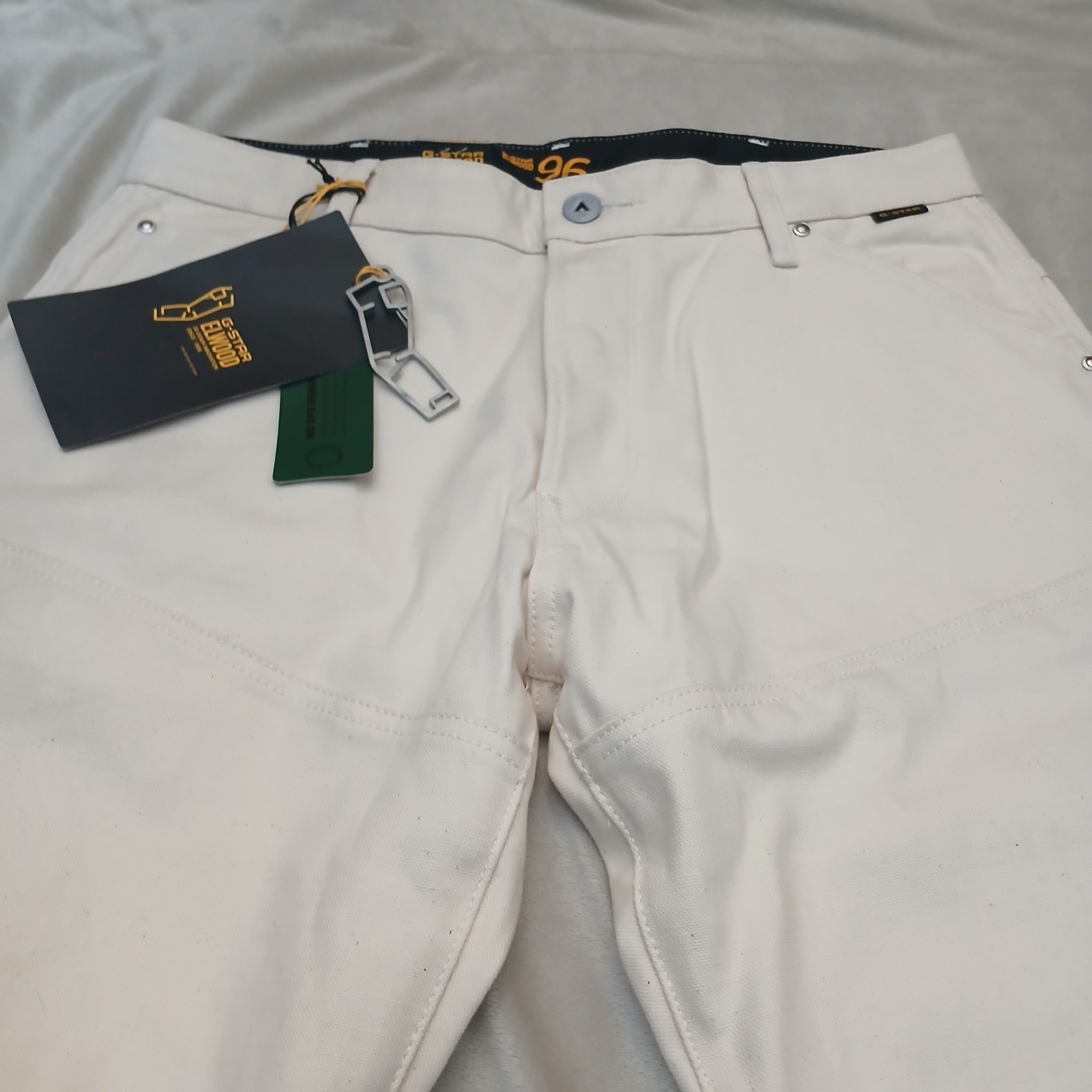 G-Star Raw Elwood 5620 Regular Duckman ECRU Beige Jeans 32 x 34 NWT $210