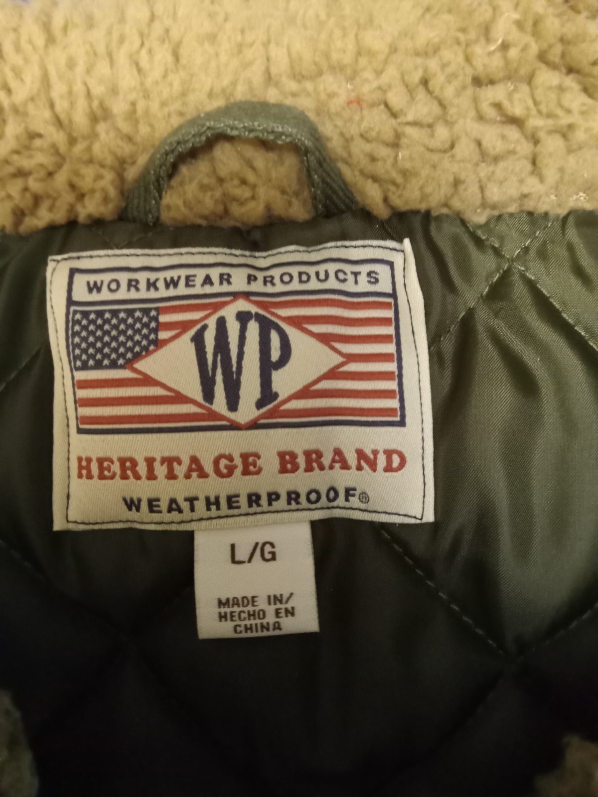 Heritage Brand Vest Mens Large Green Zip Up Canvas Weatherproof Workwear Western