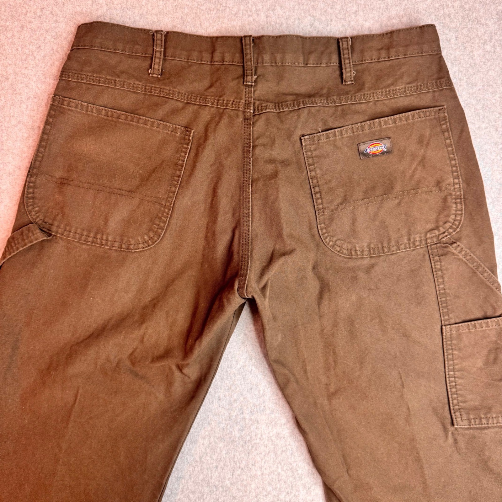 Dickies Mens Relaxed Fit Carpenter Pants Brown Duck Canvas Workwear 36×32