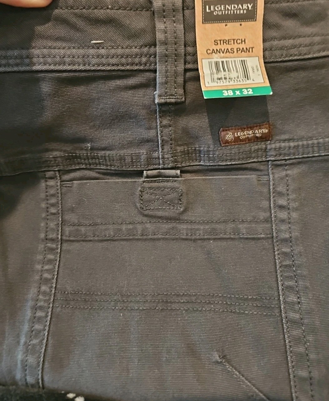 NWT Legendary Outfitters Men’s GRAY Stretch Canvas Pant 38×32
