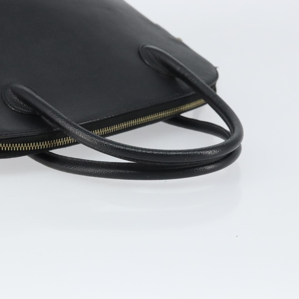 CELINE Hand Bag Leather Black Gold Auth ep12323