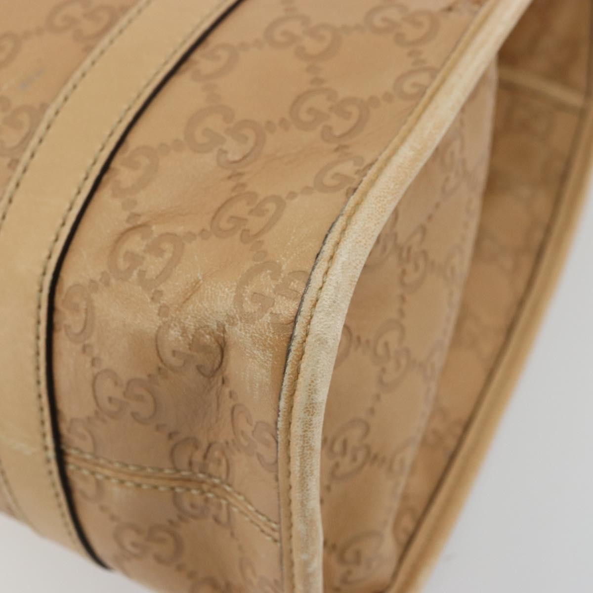 GUCCI GG Canvas Guccissima Jackie Bag Leather Gold Beige 203494 Auth ep14099