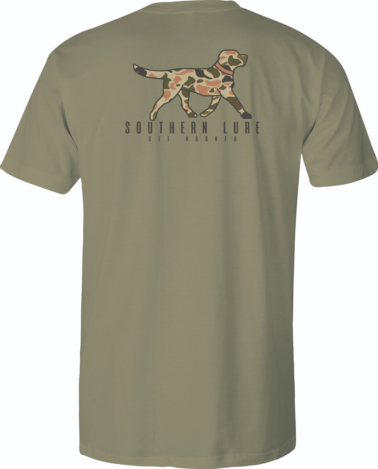 SOUTHERN LURE Walking Camo Lab Hunt Short Sleeve Khaki Tee 7T Tide Marsh NEW NWT