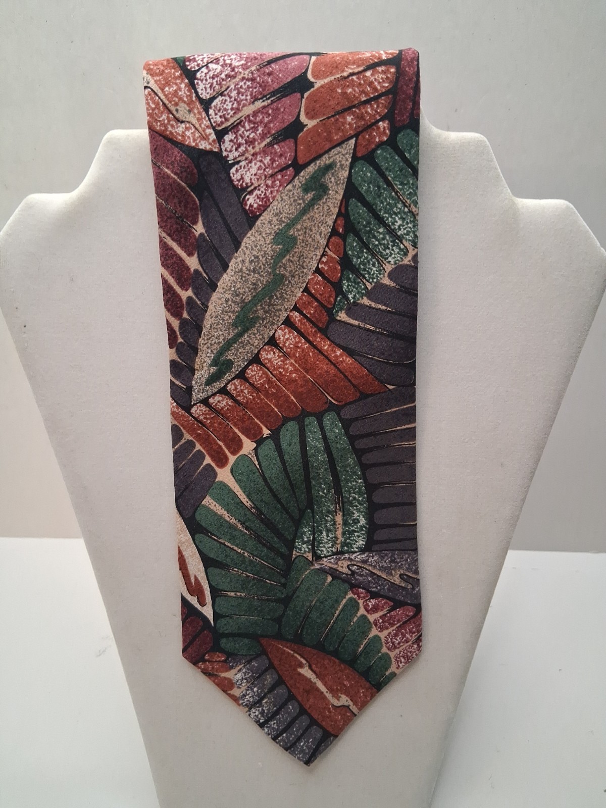 Lot of 3 Botanical Leaf Neckties Name Brands Assorted Sizes Patterns Fabric