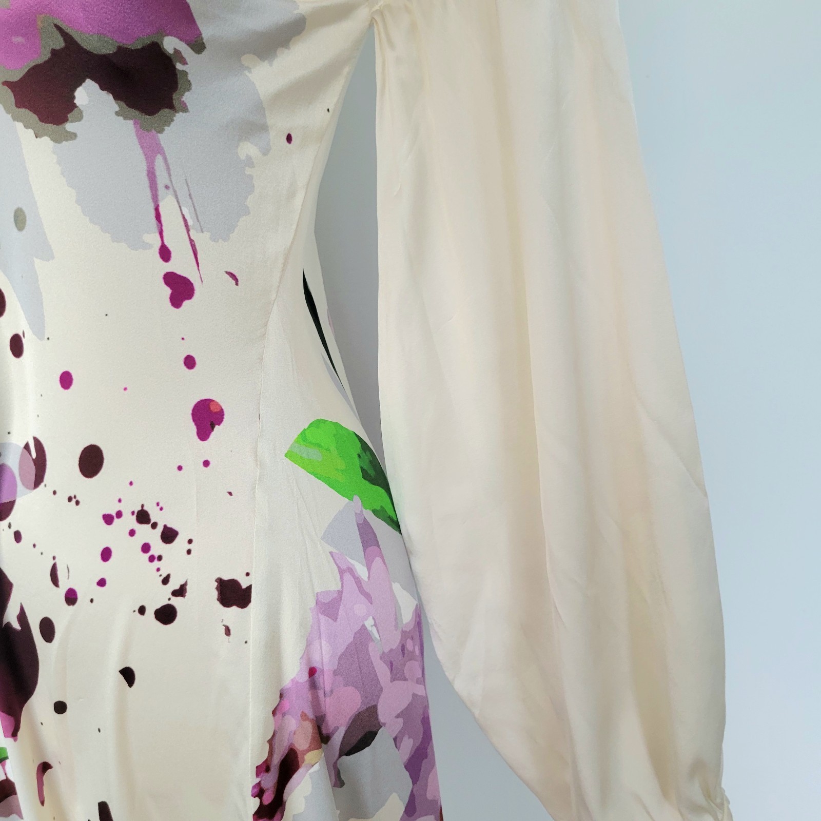 NWT $1,600 SILVIA TCHERASSI Silk Chiara Floral Draped Dress Fushia Garden Medium