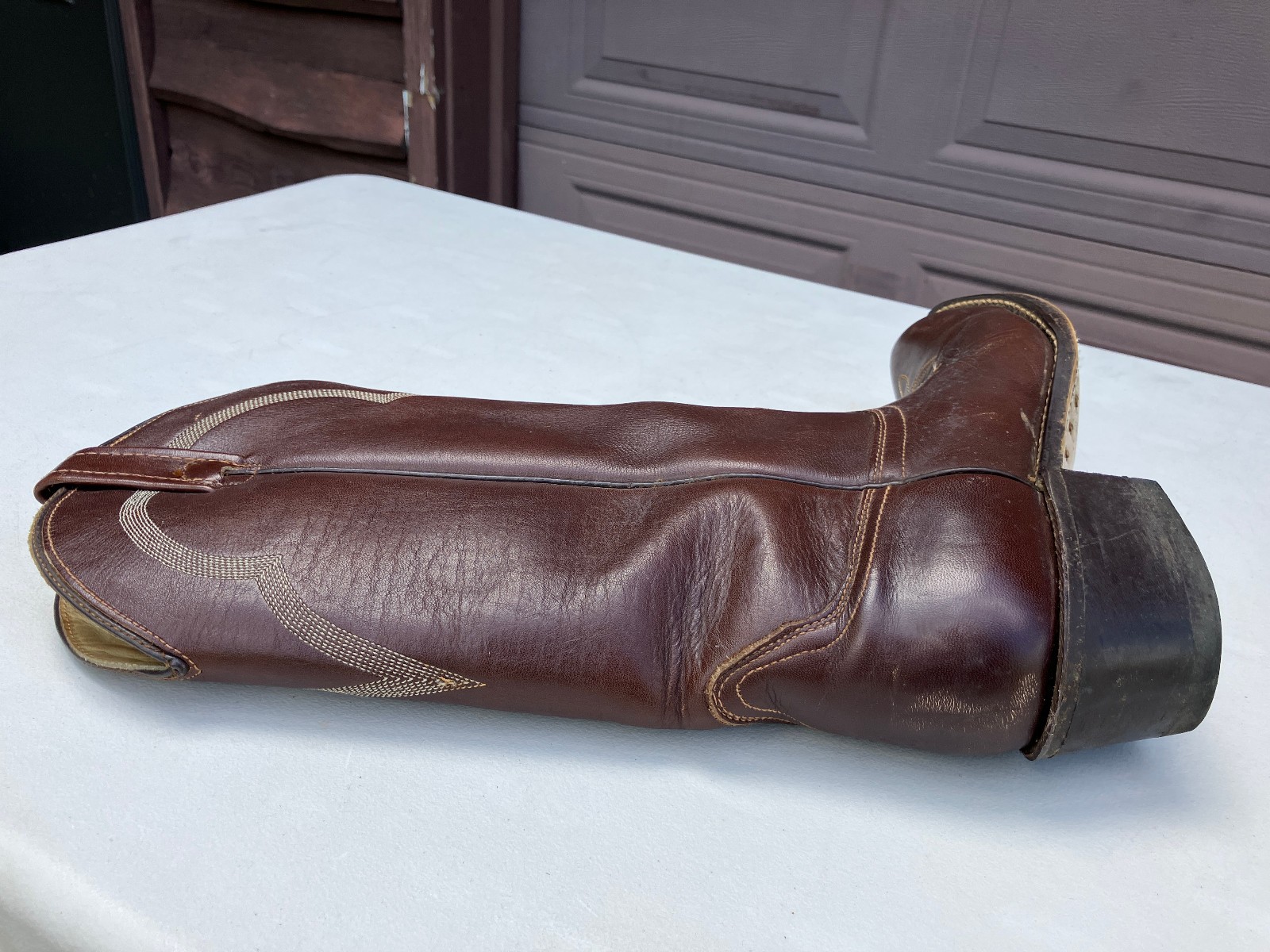 Cowboy western boots ACME 7D 7 D circle A vintage womens brown 1694