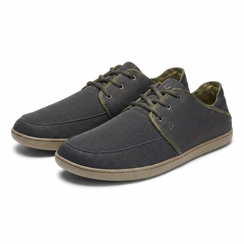 ​OluKai Nohea Lace Mesh Men’s Size 11 Charcoal Gray Green Casual Walking Shoes