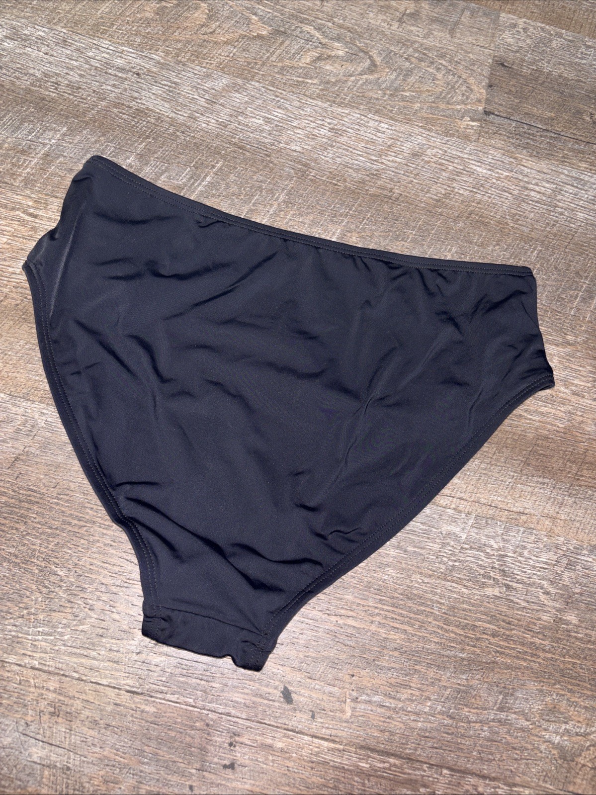 B2Prity High Rise Bikini Bottom Black Size M Stretch NWOT Lined Elastic Waist
