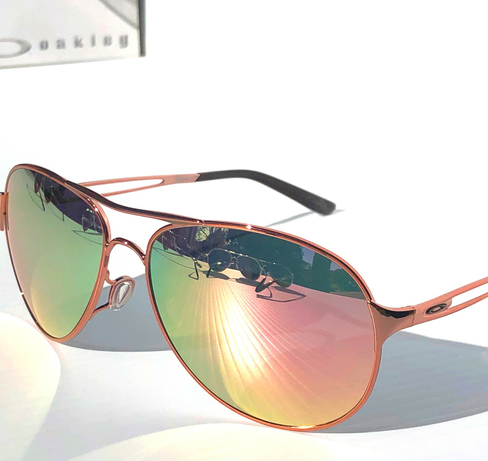 NEW* Oakley Caveat POLARIZED Galaxy Rose Gold 60mm Aviator Womens Sunglass 4054