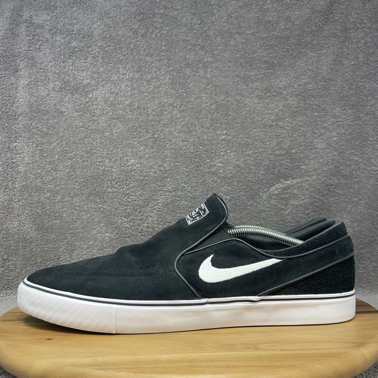 Nike SB Zoom Stefan Janoski Slip On Shoes FN5893-001 Black Suede Mens 14