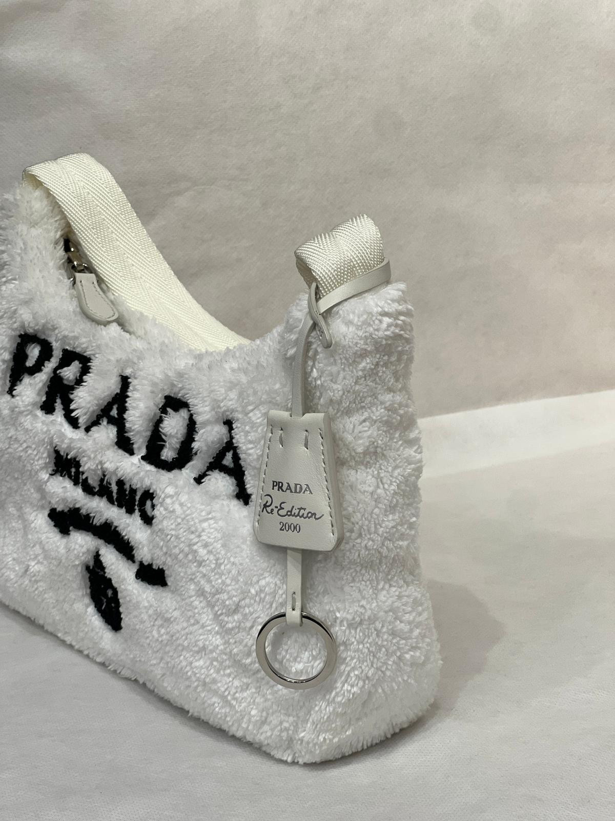 Authentic Prada Re-Edition 2000 Terry Hobo Terry Fabric Hobo Bag White eBay AG