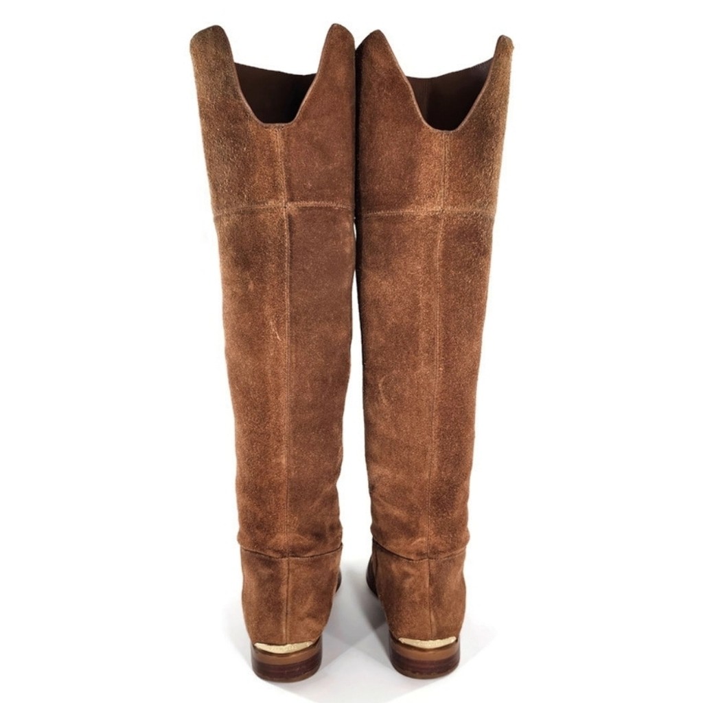 Michael Kors Regina Sz 7.5 Brown Suede Pull-On Tall Over-The-Knee Riding Boots