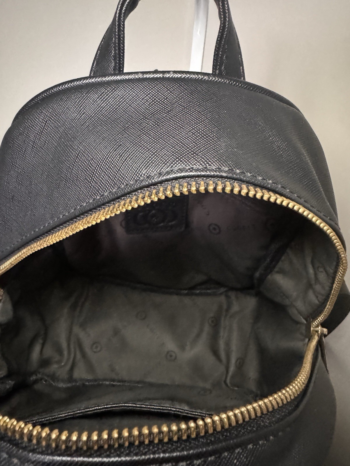 COOFIT Black Bat Wing Mini Backpack Purse Gold Hardware Zip Magnetic Closure
