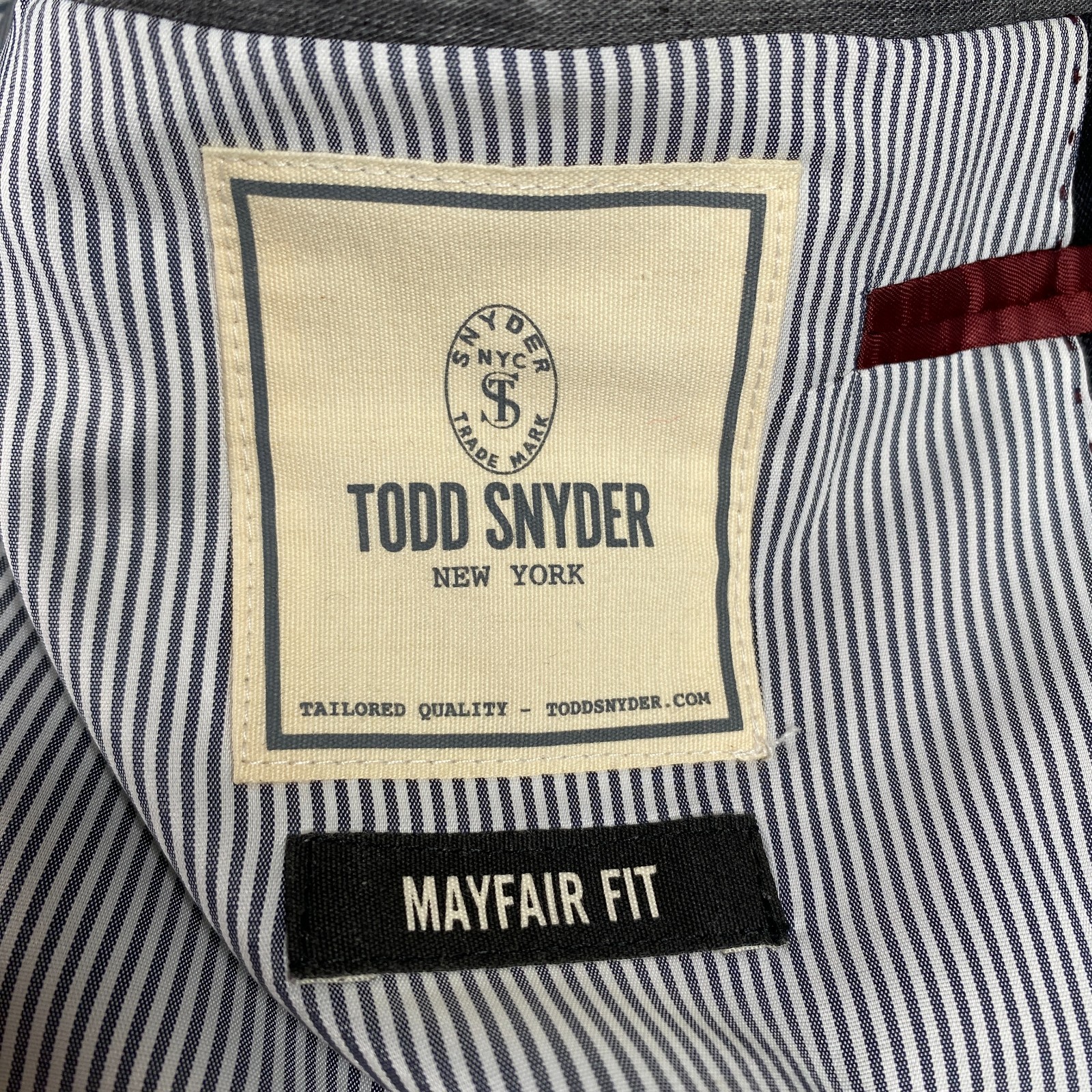 Todd Snyder Blazer Mens 44L Gray Plaid 100% Wool Mayfair Slim Fit Sport Coat