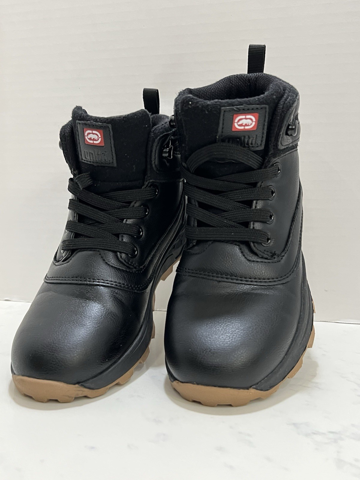 Unltd. Boy Boots Size 2. Color Is Black/brown Boots. Rubber