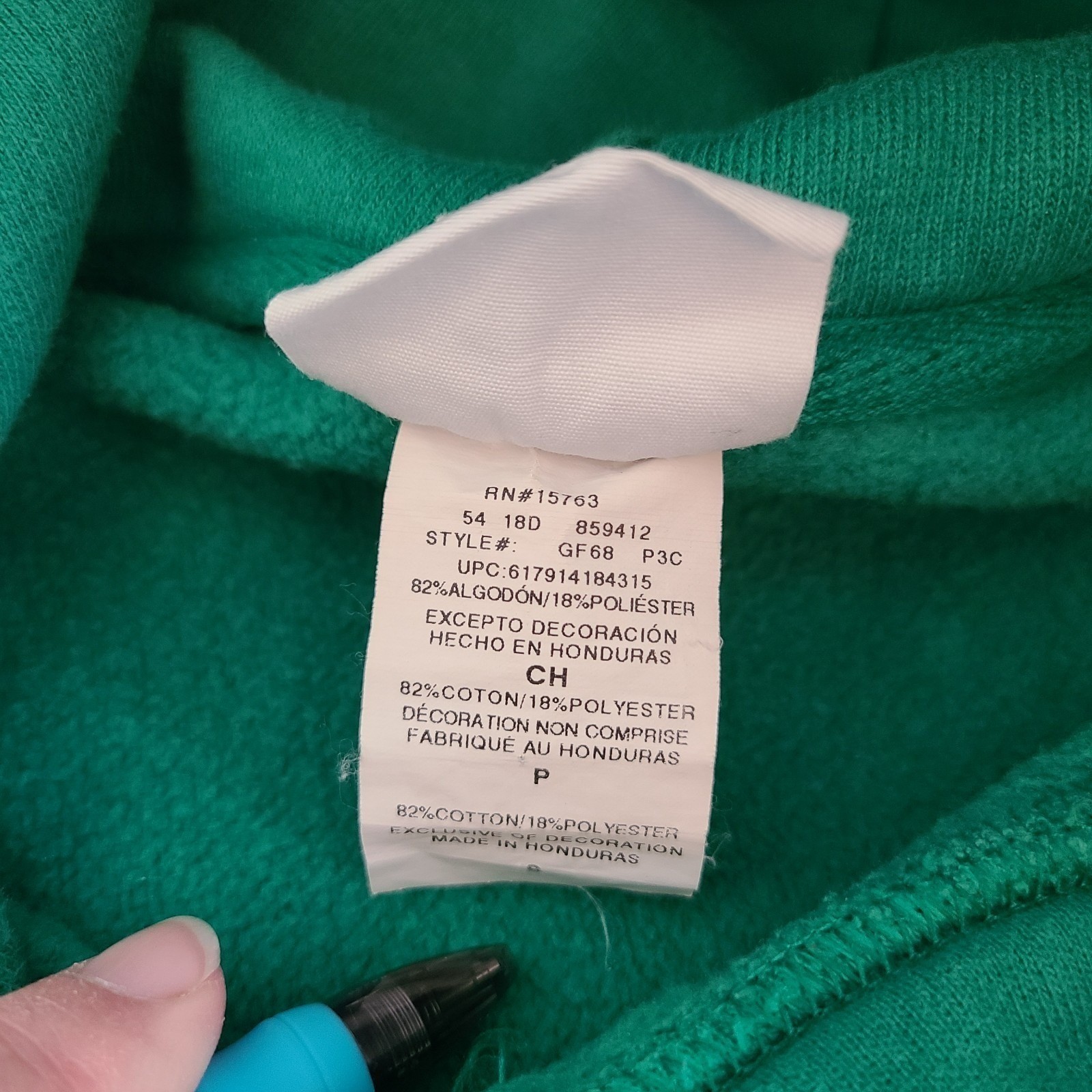 Champion Reverse Weave Hoodie Sweatshirt Green Script Logo Menswear