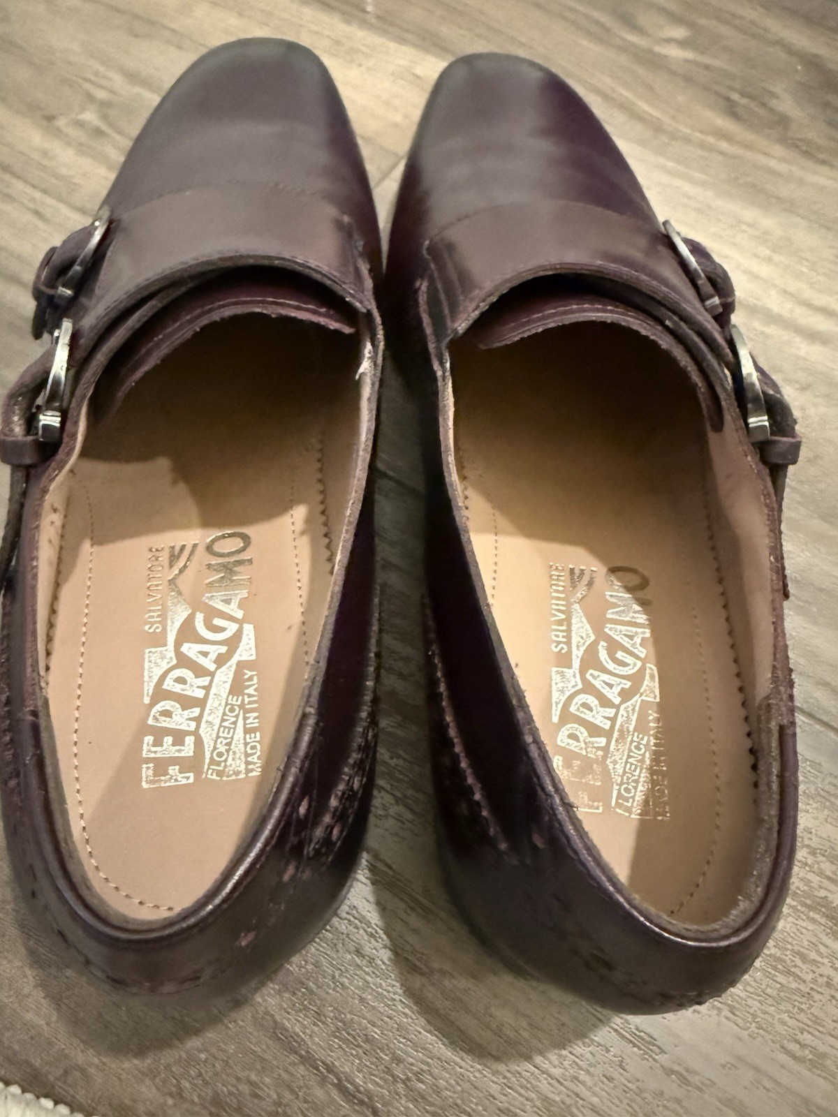 Salvatore Ferragamo Men’s Blair Plum Calf Dress Shoes – Uk7 US8 Euro 41 Buckle