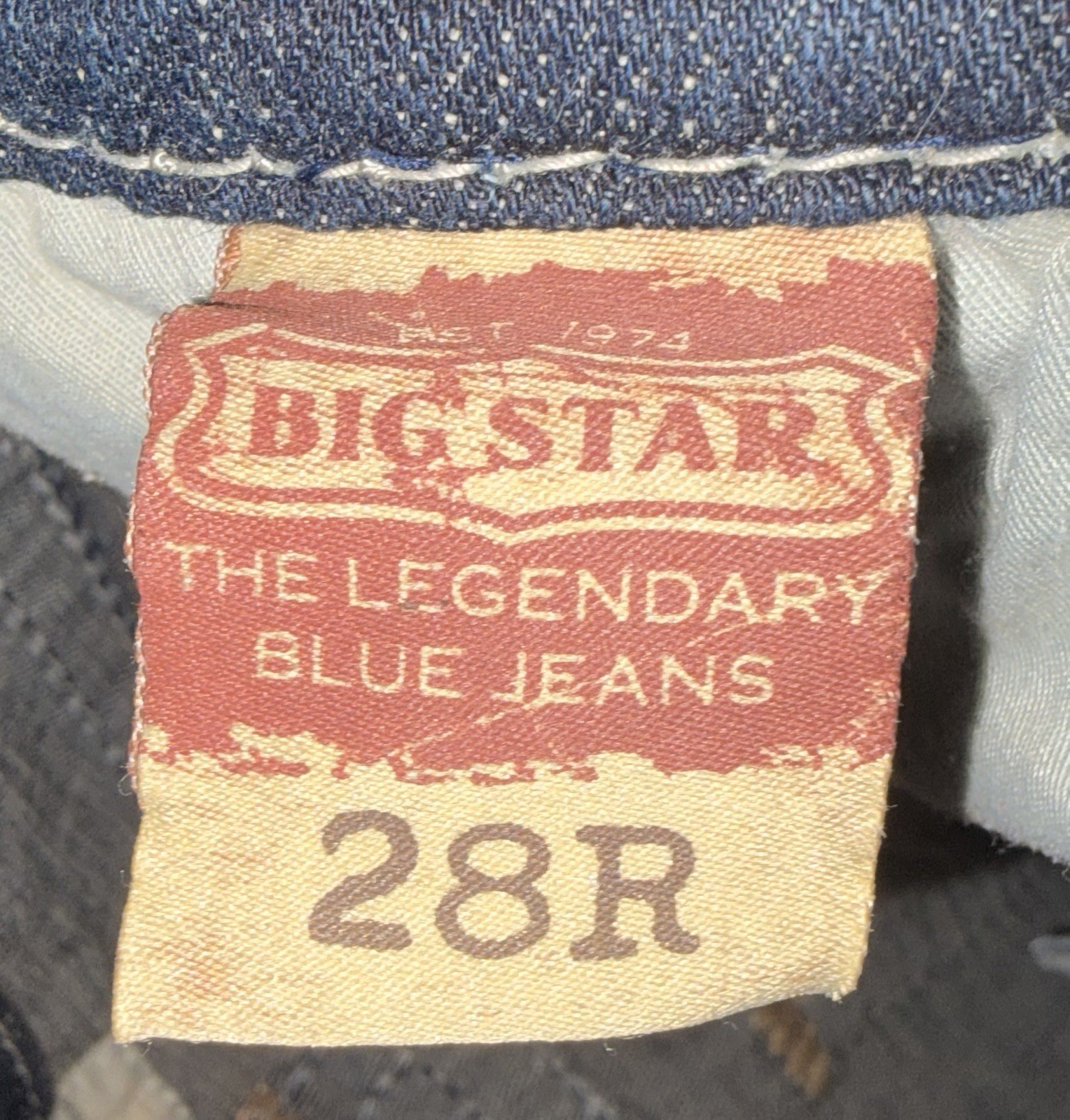 Big Star Liv Boot Womens Jeans Stretch Size 28R Vintage Dark Wash Low-Rise