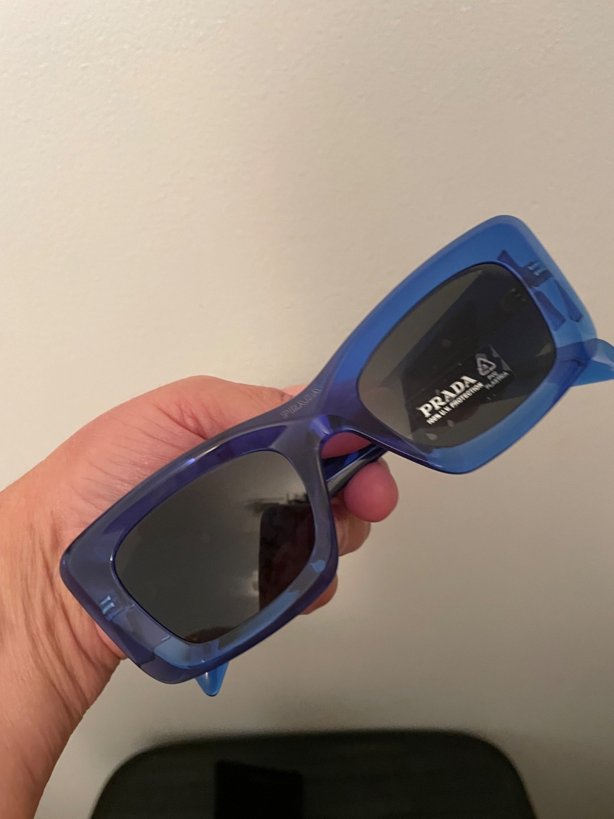 prada sunglasses, womens, blue
