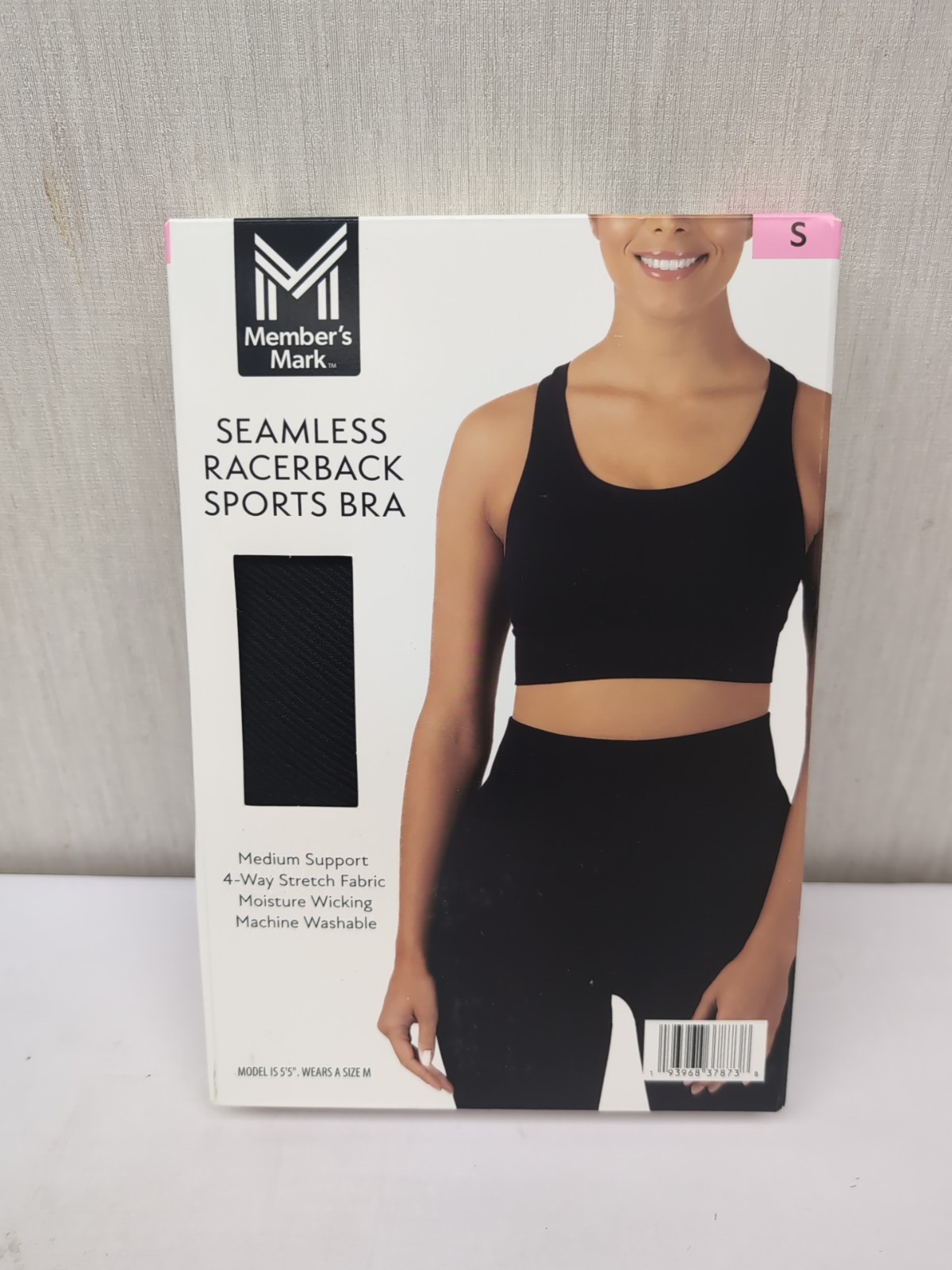Member’s Mark Women Seamless Racerback Medium Support Sports Bra Black Sz Sm L4