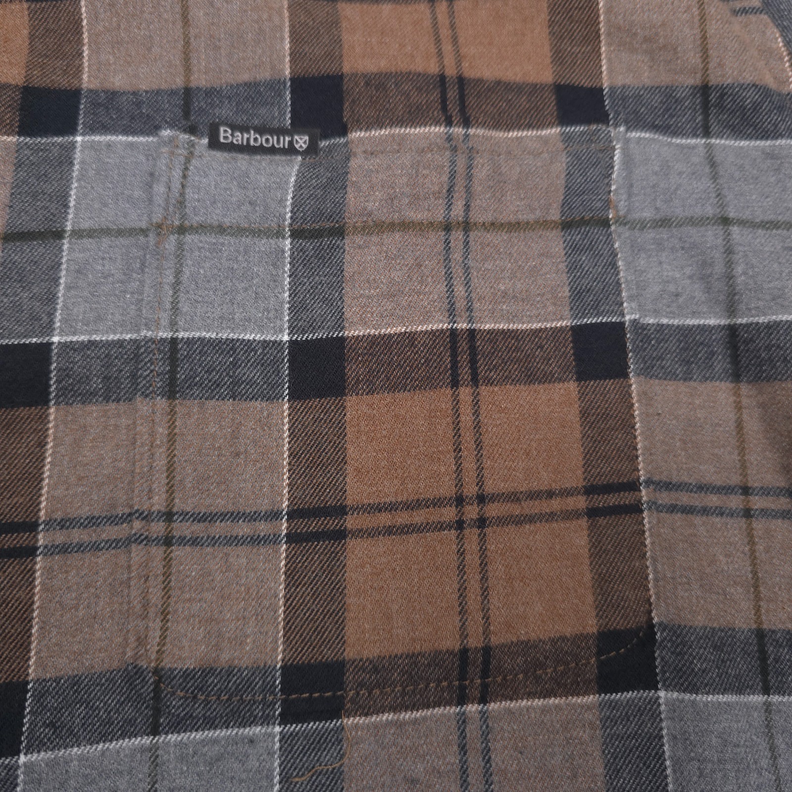 $110 Barbour Cedarwood Plaid Rasay Tailored Flannel Shirt Mens Size Small