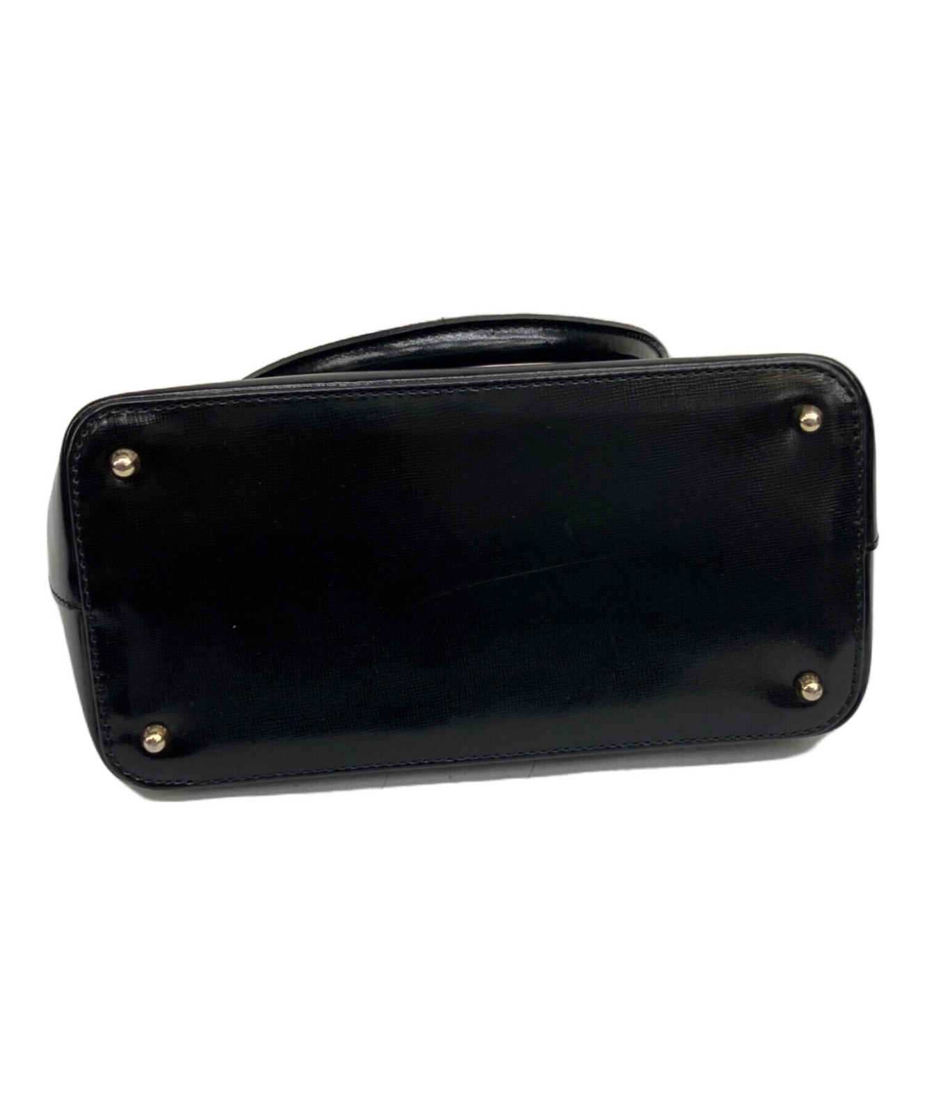Gianni Versace Women’s Black Leather Top Handle Handbag Gold Medallion Auth