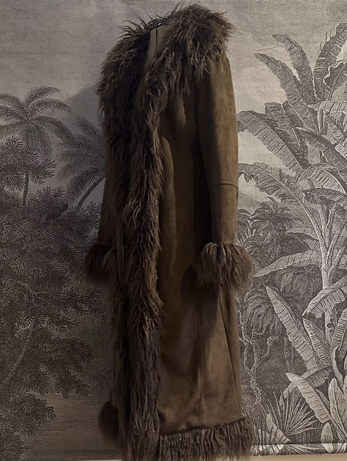 Amazing Brown Afghan Coat Long Penny Lane Urban Outfitters Fur Hippy Y2K Large
