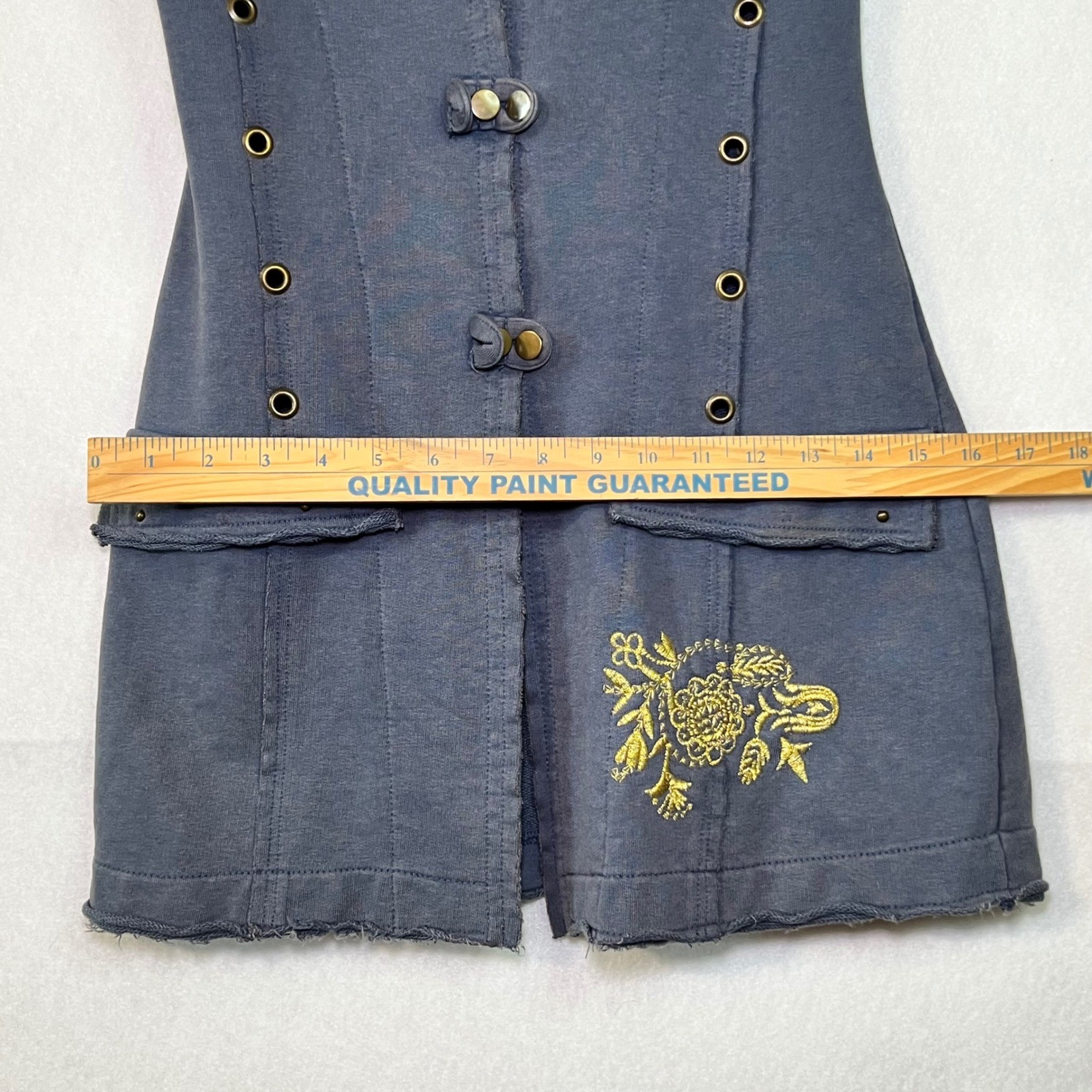RARE Vintage Diesel Women’s Grey Embroidered Longline Military-style Jacket XS