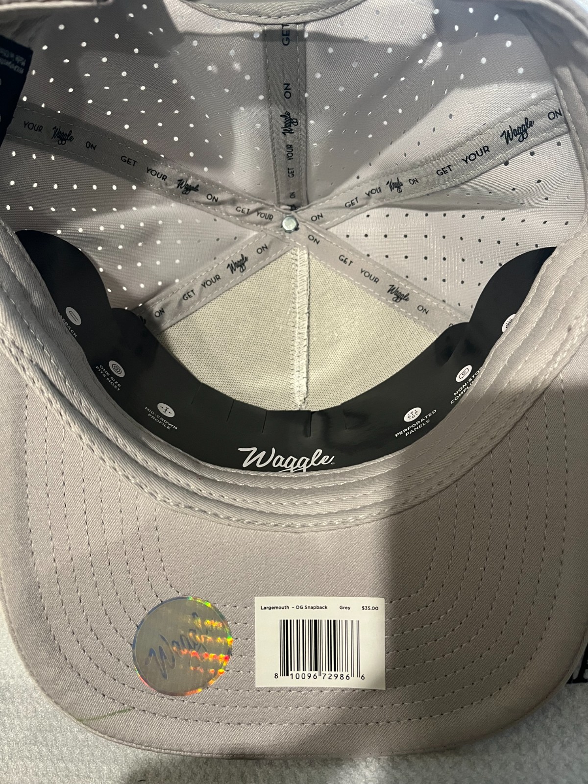 Hat- Waggle Large Mouth snap back hat-Gray