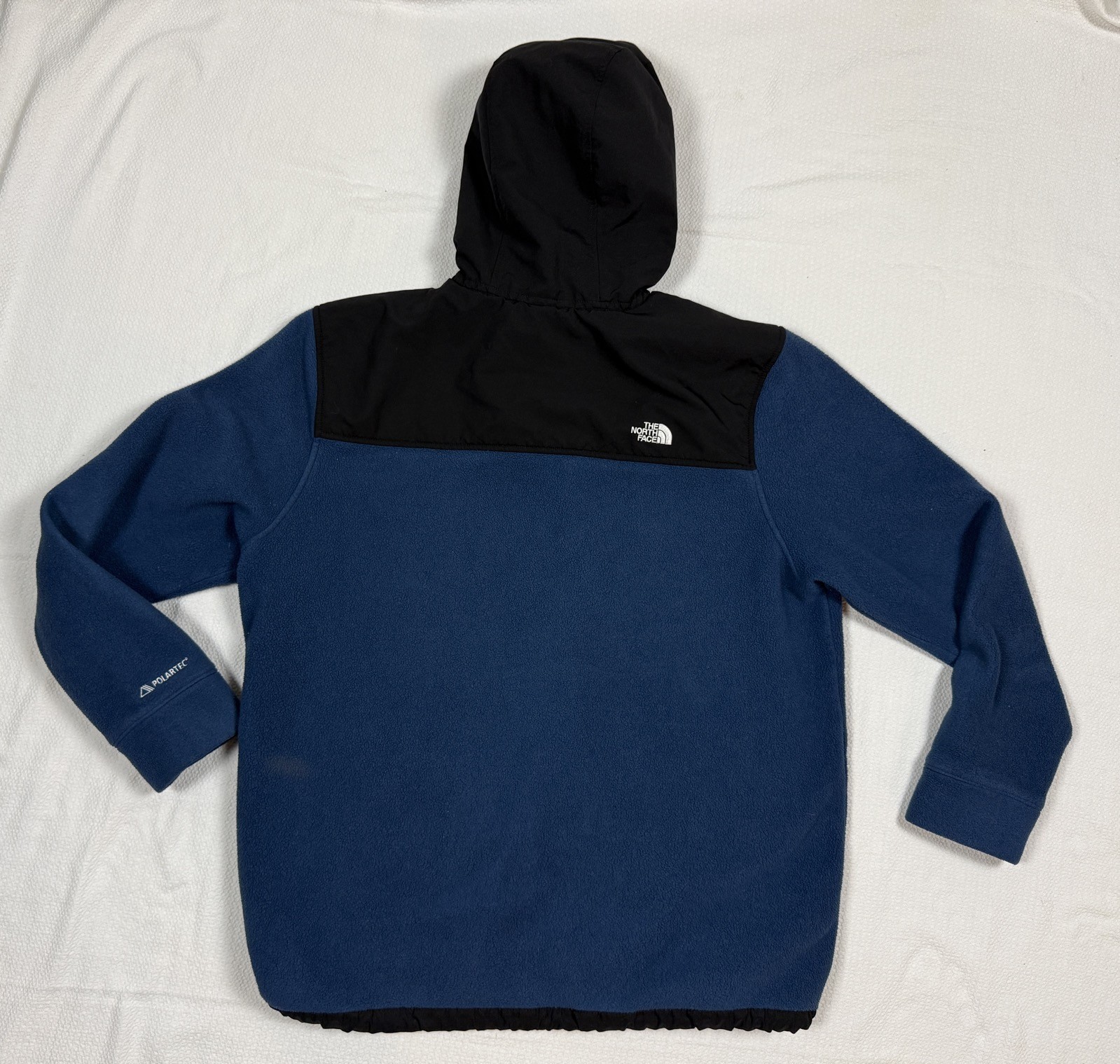 The North Face Circular Design Polartec Full Zip Fleece Hoodie 2XL Black Blue