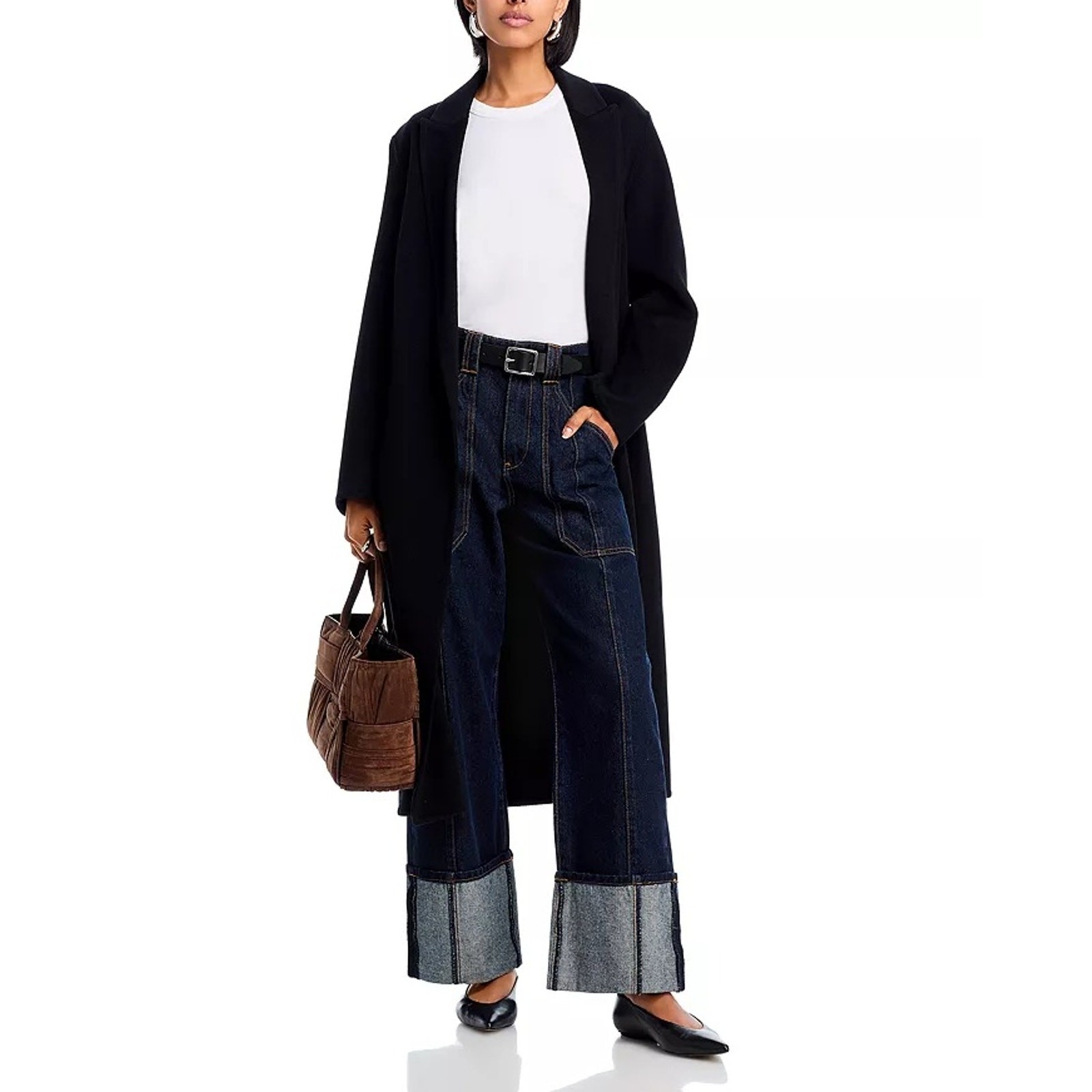 BlankNYC Women Deep Down Dark Wash Denim Wide Leg Utility Jeans Size 25