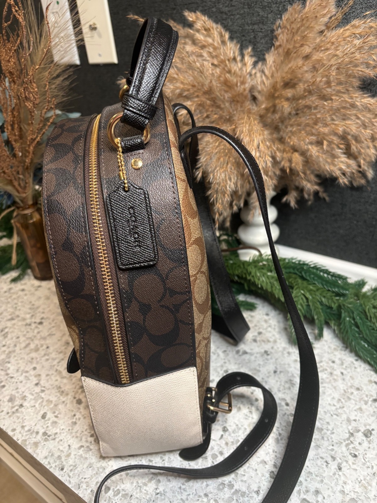 COACH Jordyn Backpack, Khaki Multi
