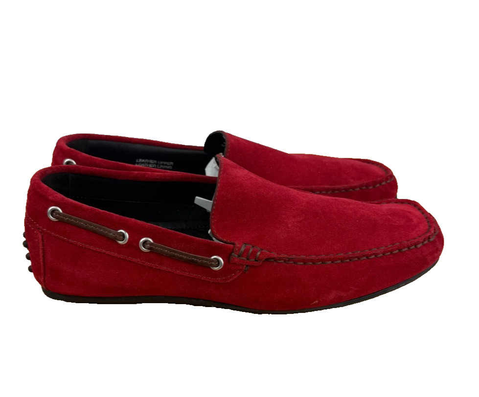 Florsheim Imperial Red Suede Slip On Driving Moccasins Casual Shoes Mens 7