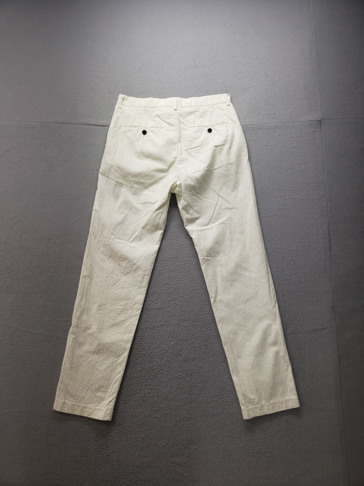 H&M Men Chino Pant 30 White Slim Fit Flat Front Mid Rise Preppy Casual Workwear