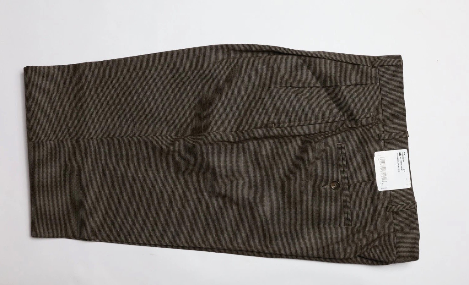 Hickey by Hickey Freeman Birdseye Wool Suit Size 38 R in Brown Black Plaid