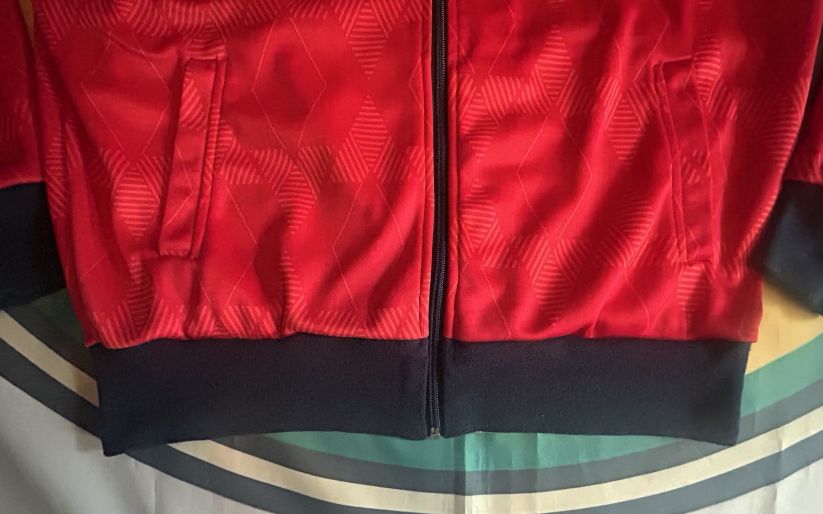 England Score Draw 1990 Red Track Jacket Large Men’s Retro Cool Top Red LGE