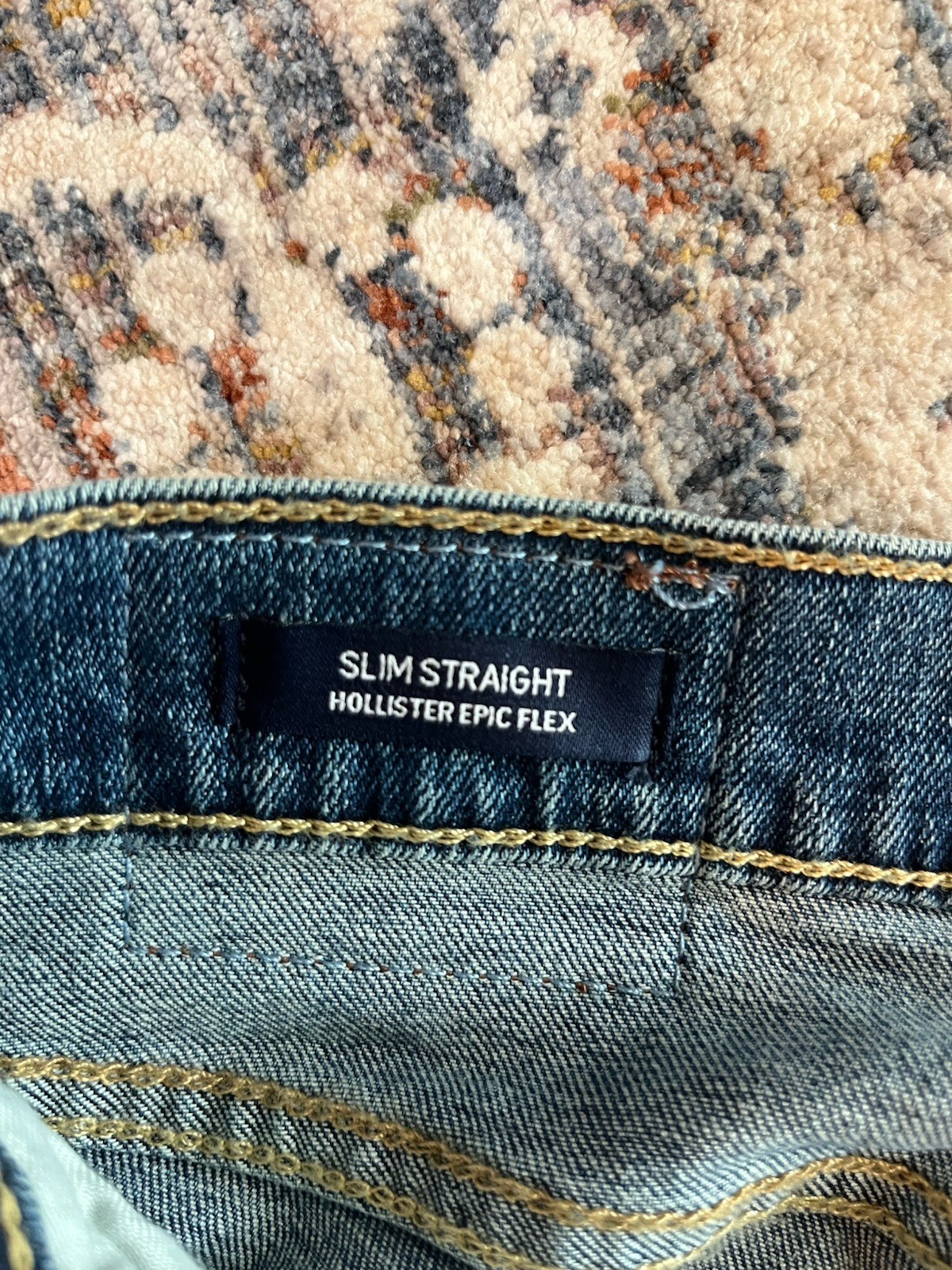 Hollister Men’s Slim Straight Jeans 29×32 Epic Flex Dark Wash Blue Denim
