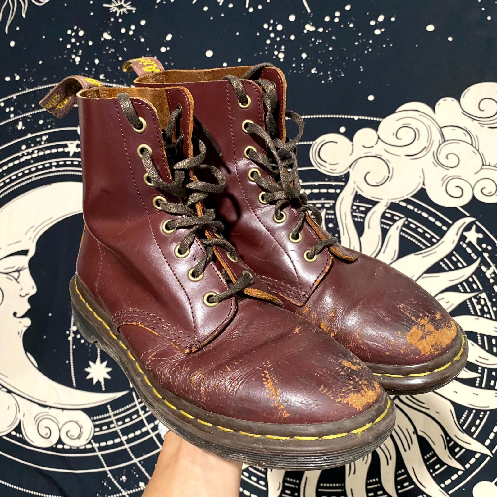 Dr. Martens 1460 Combat Boot Men’s Brown Leather Ankle Lace-Up Workwear Utility