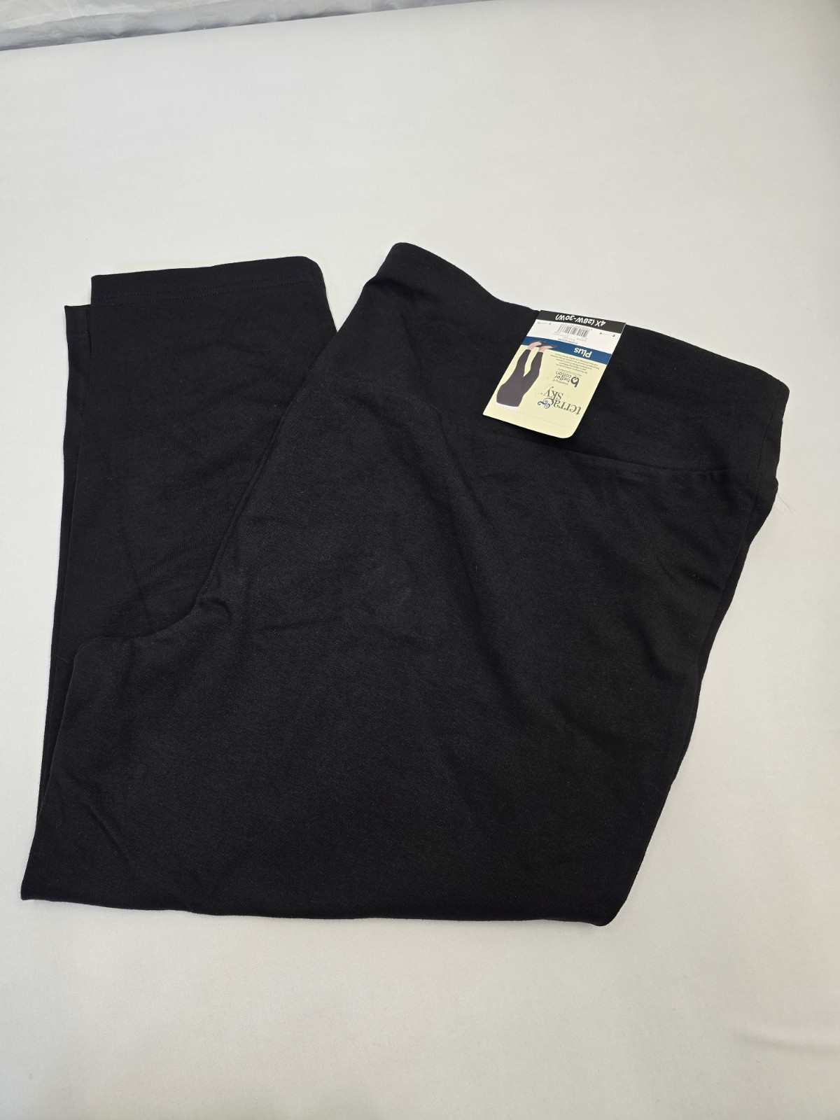 Terra & Sky Womens High Rise Fitted Legging – Plus 4X 28W-30W – Black Soot Q
