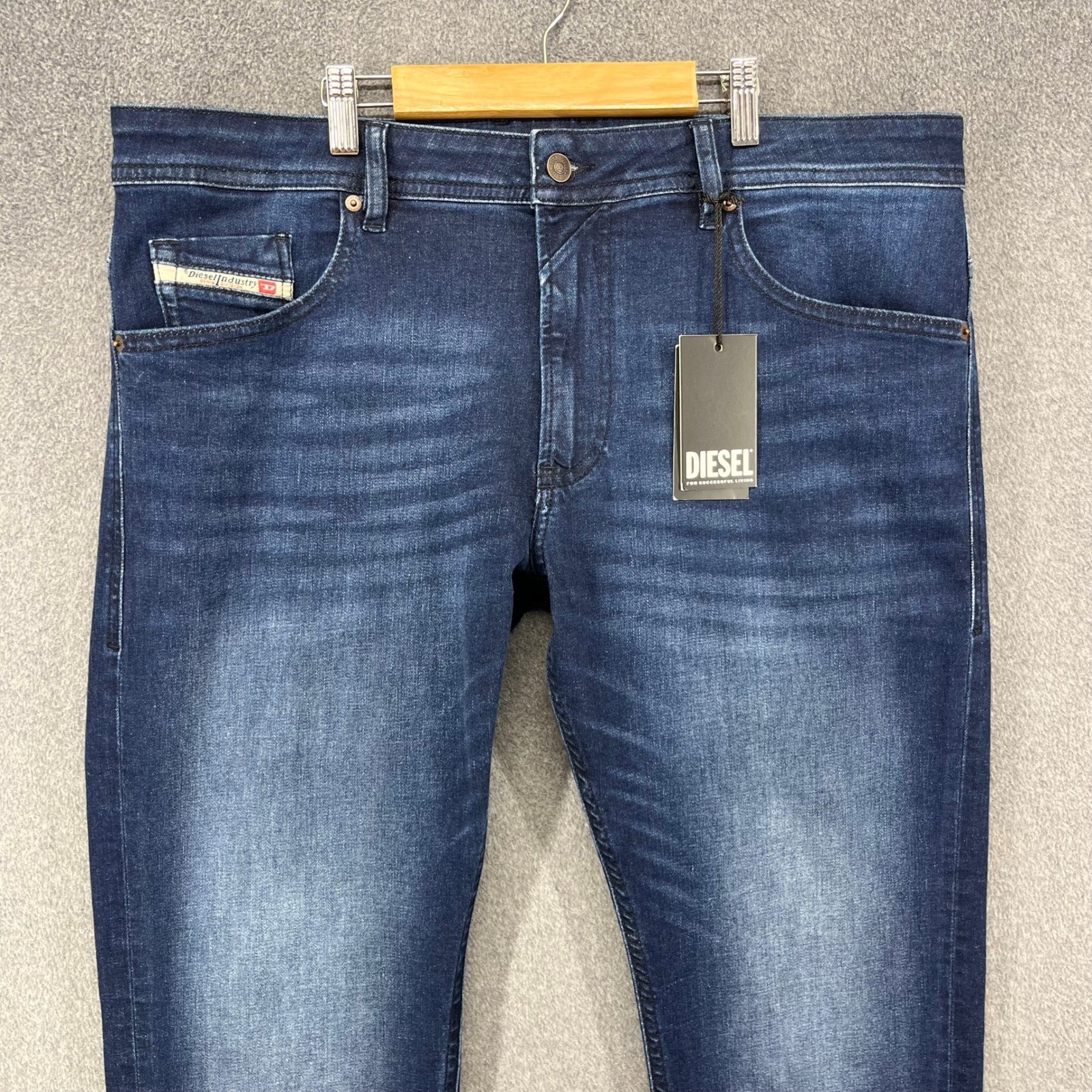 Diesel Thommer-R Slim Jeans Mens 36×32 Dark Blue Wash Stretch Denim Trousers NEW