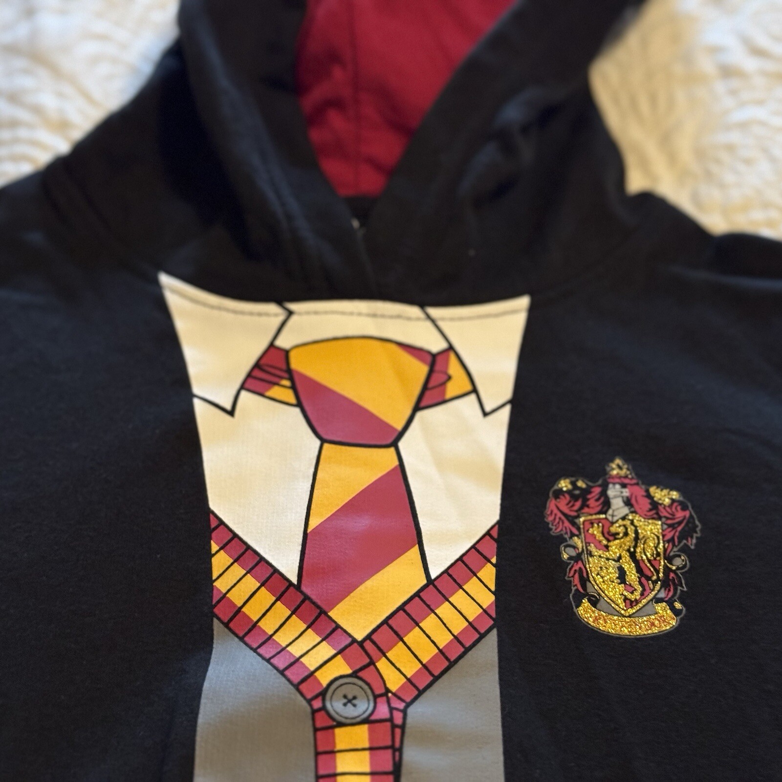 Harry Potter Hermione Gryffindor Hoodie Girls S 6/6X Black Pullover NWT