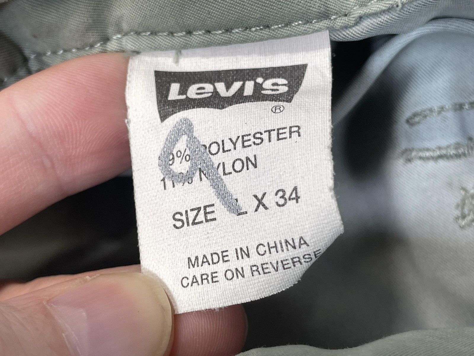 Levis Silvertab Pants Men Large 34 Baggy Tech Cargo Cinch Hem Parachute Military