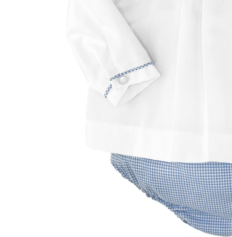 NWT Petit Ami White Blue 2pc Car Long Sleeve Diaper Set Newborn Baby Boys NB