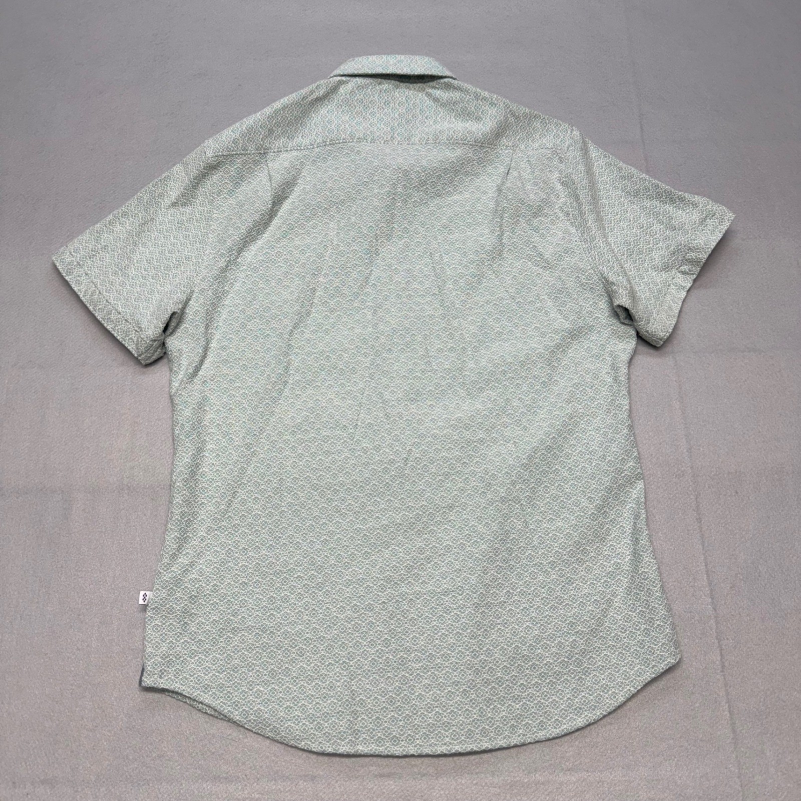7 Diamonds Zenith Jacquard Stretch Shirt Mens Large Green SS Button Down