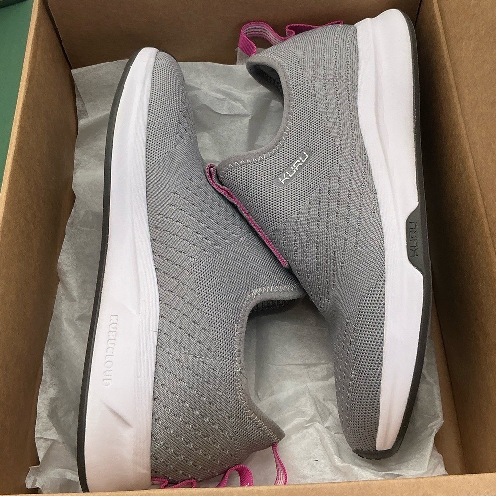 NWT KURU ATOM Slip-On Stone Gray-Berry Pink women size 9 M