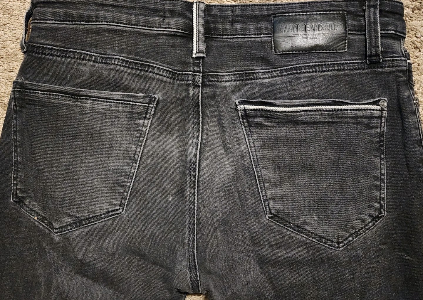 Mavi Premium Jeans Luxe 31 x 30 Marcus Slim Straight Black Stretch Denim Jeans