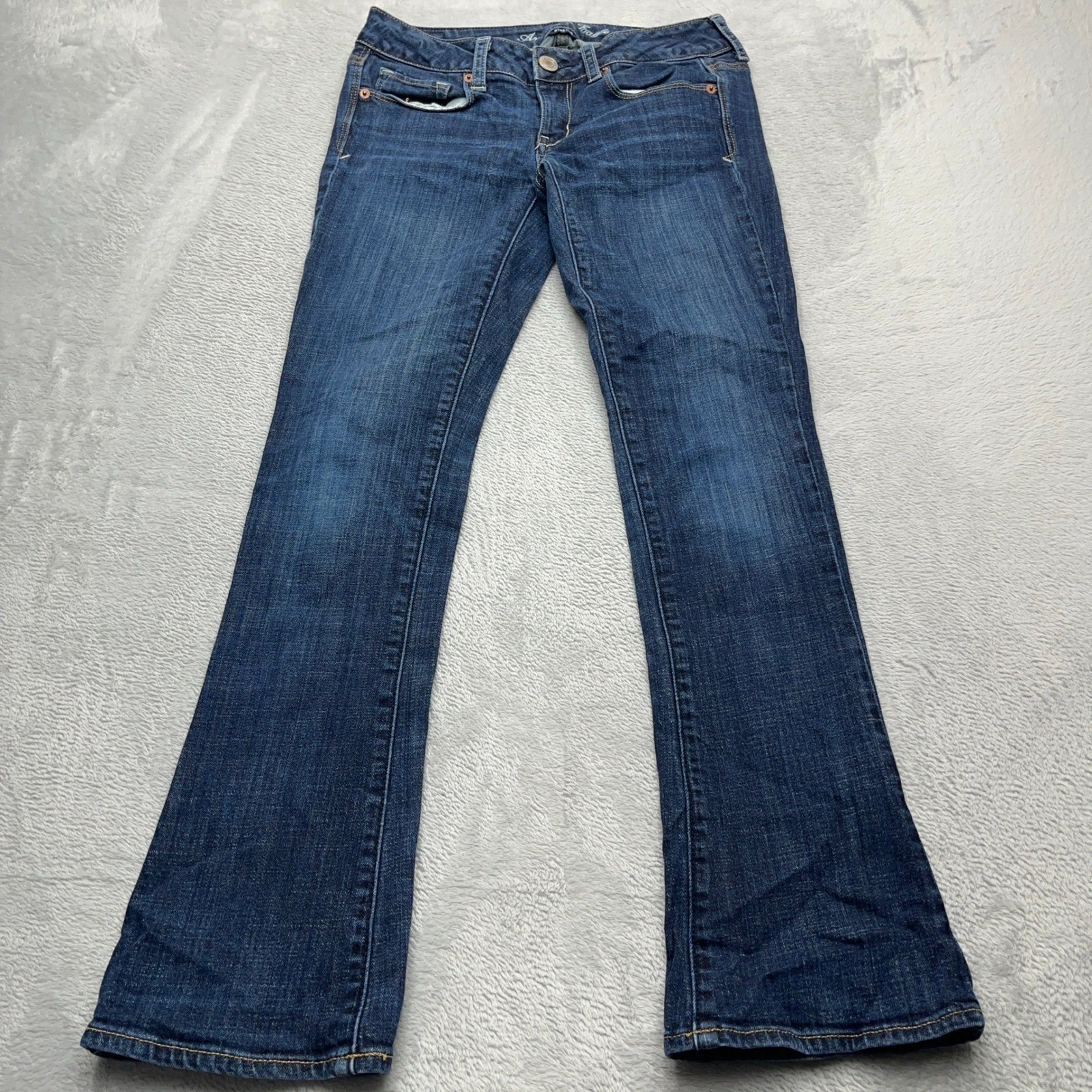 American Eagle Outfitters Skinny Kick Flare Jeans Women 4 Blue Dark Wash Stretch