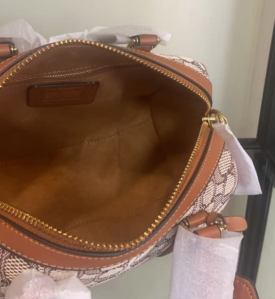 Coach Ruby Satchel 25 Signature Textile Jacquard C8529 Brown